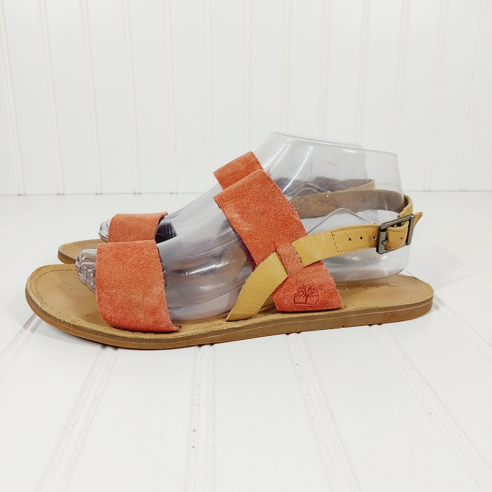Timberland Carolista Slingback Width Slip On Leather Flat Summer Sandals B84
